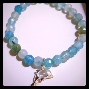 💙🐬 Blue agate dolphin bracelet 🐬💙